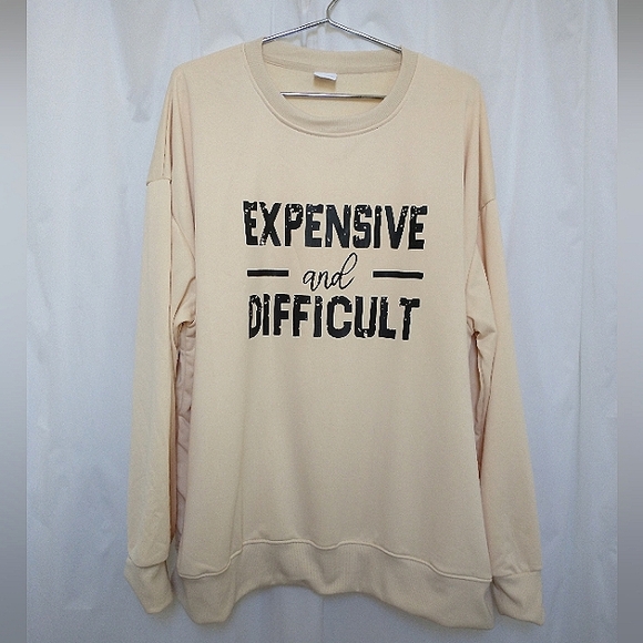 New Women's Polyester Life Goal French Terry Sweatshirt Expensive & Difficult - Picture 8 of 8
